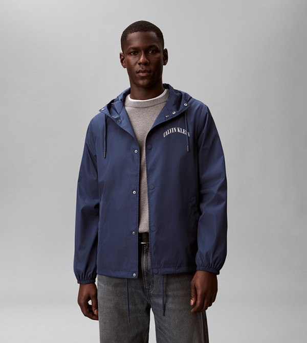 Logo Printed Hooded Jacket