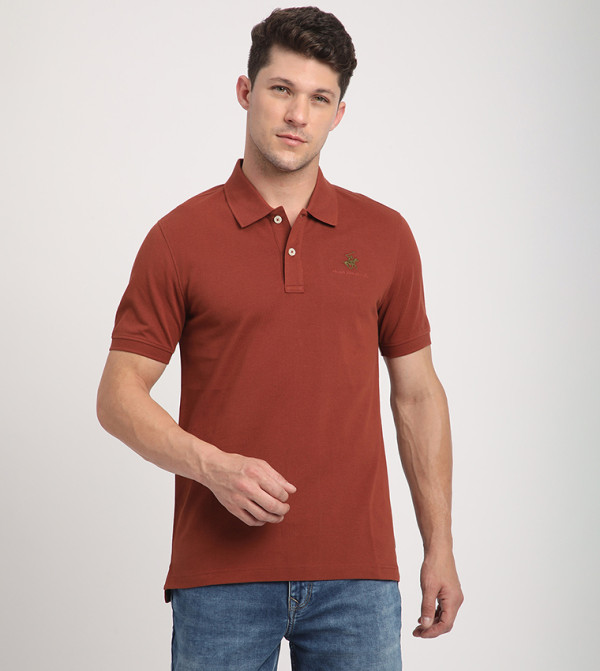 Logo Embroidered Short Sleeves Polo T-Shirt