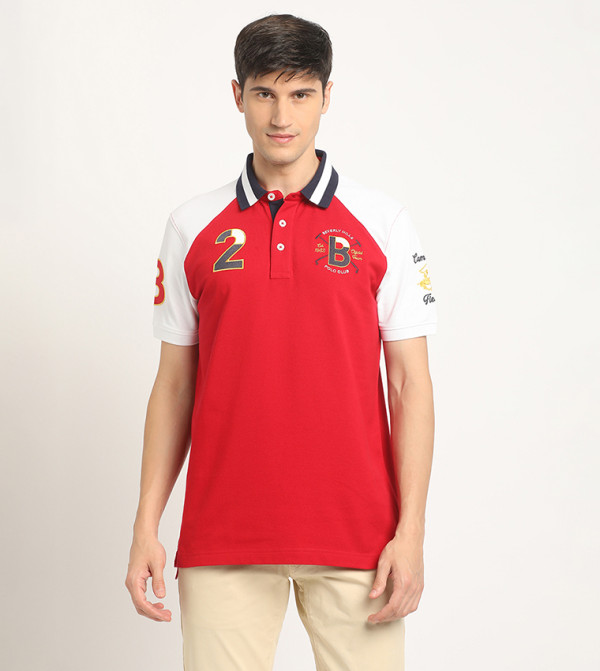Logo Embroidered Contrast Trim Polo T-Shirt