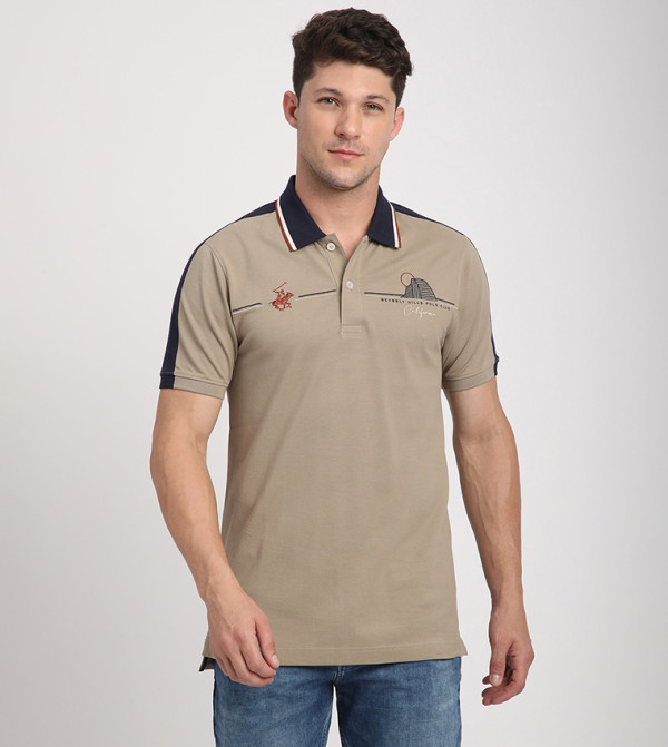 Logo Embroidered Contrast Detail Polo T-Shirt