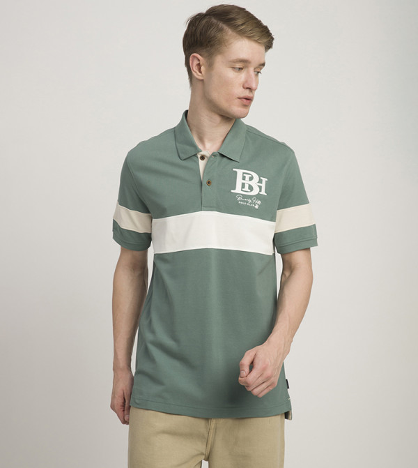 Color Block Short Sleeves Polo T-Shirt