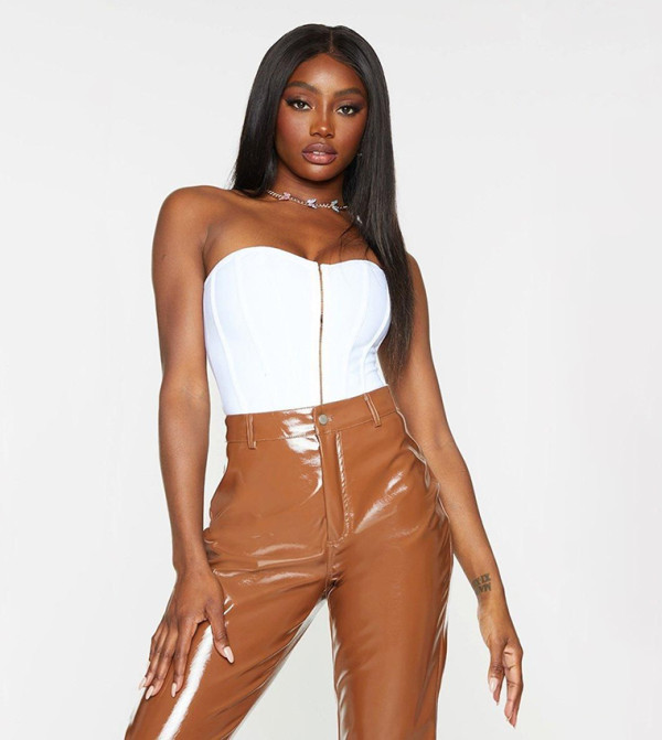 Bandage Hook and Eye Structured Corset Top