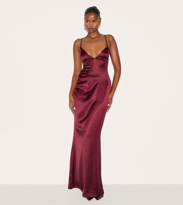 Satin Tie Back Maxi Dress