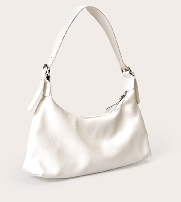 Textured Curved Shoulder Bag
