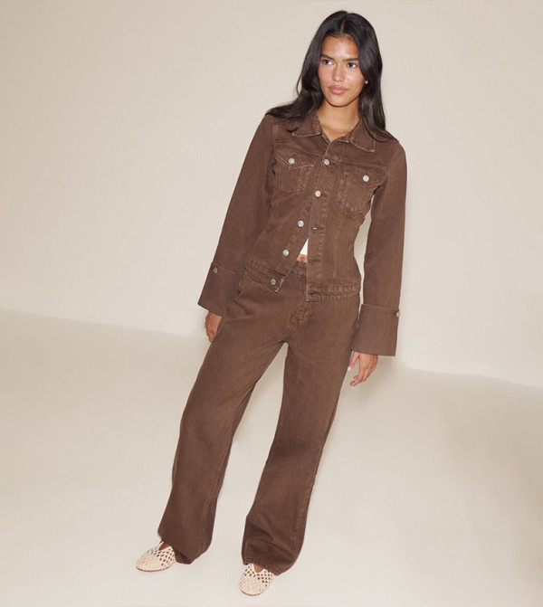 Washed Mid Rise Wide Leg Jeans