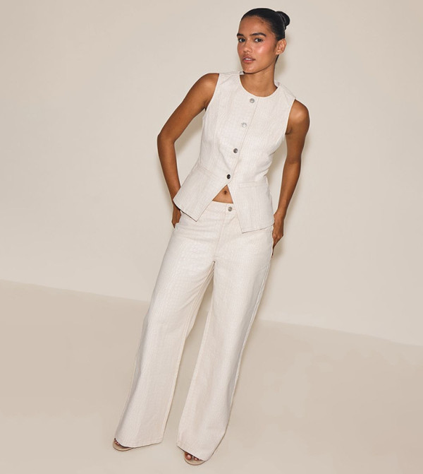 Snake Print Mid Waist Straight Fit Coated Jeans