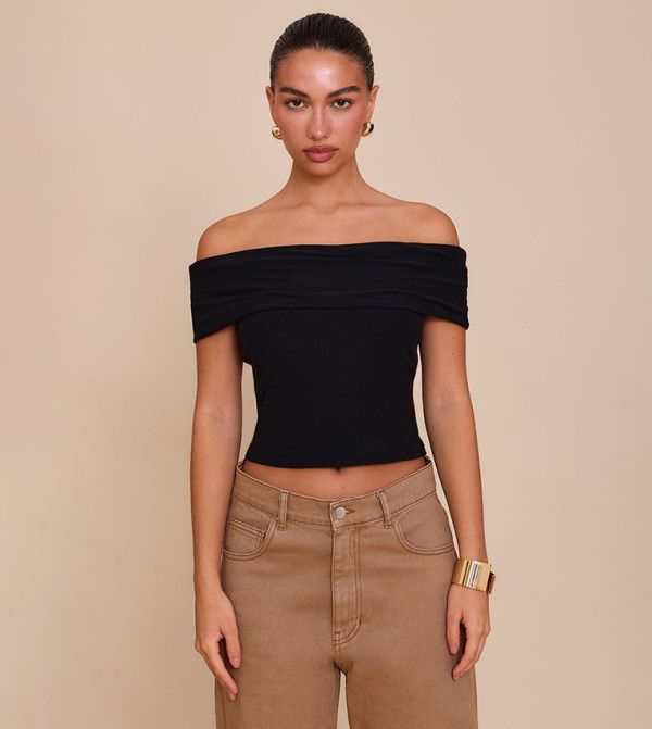 Solid Soft Touch Bardot Top
