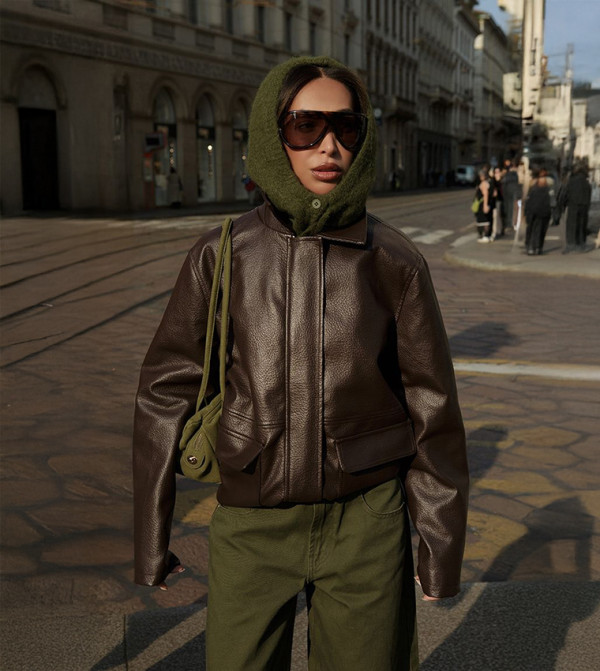 Faux Leather Oversized Jacket