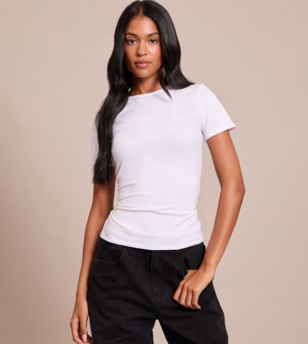 Tall Cotton Crew Neck Longline Short Sleeves T-Shirt