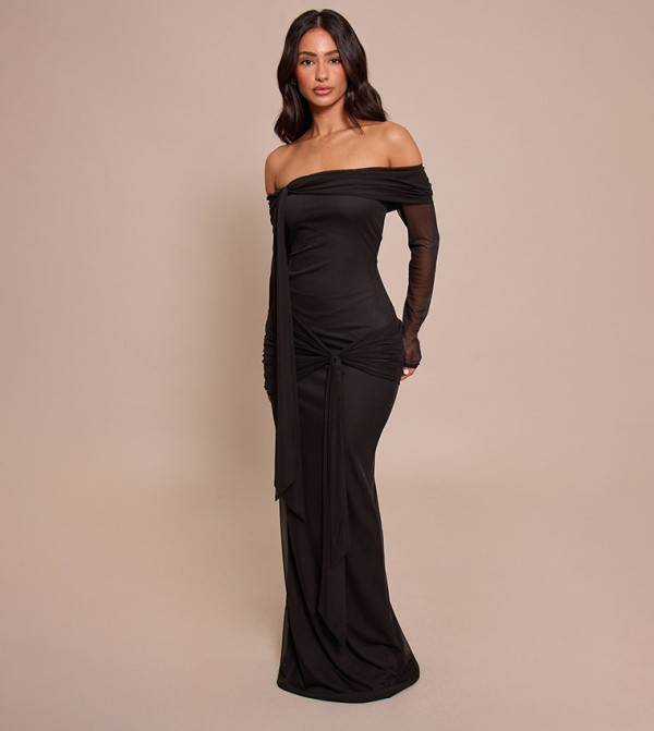 فستان ماكسي باردو كم طويل للمقاسات الصغيرة