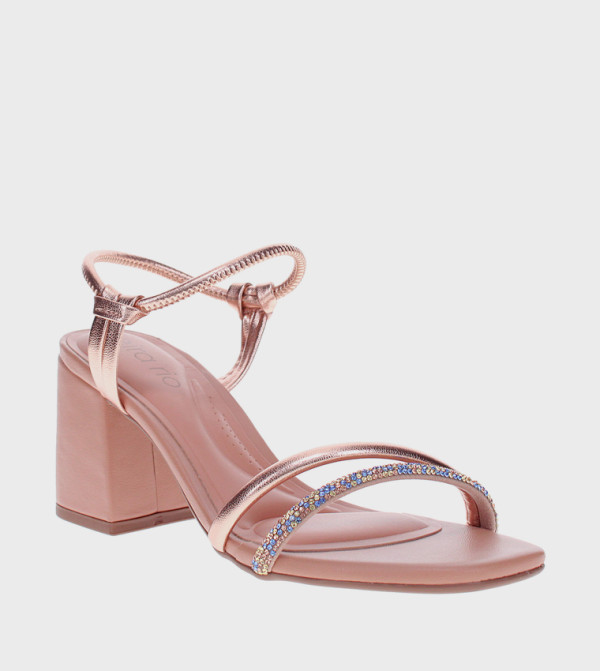 DANE Embellished Block Heel Sandals