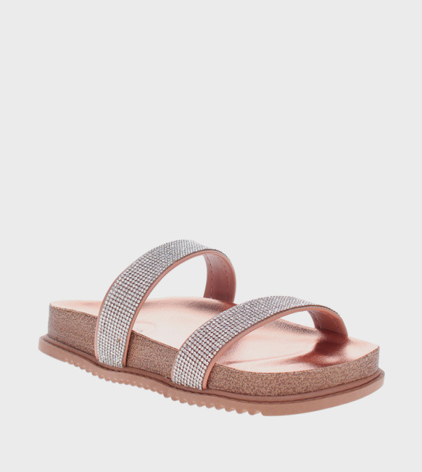 LAME Embellished Flatform Sandals