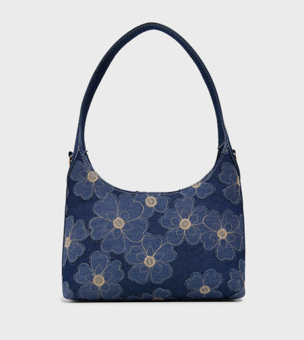 MELLIE Appliqued Denim Shoulder Bag
