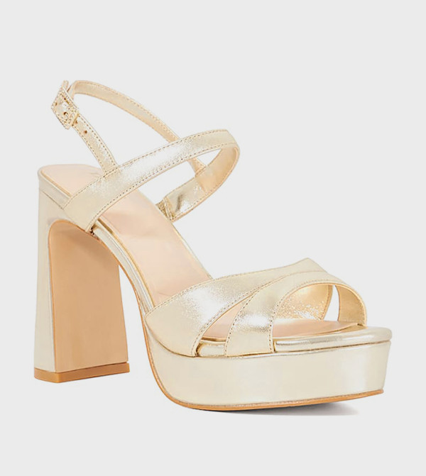 MESSER Metallic Platform Heel Sandals