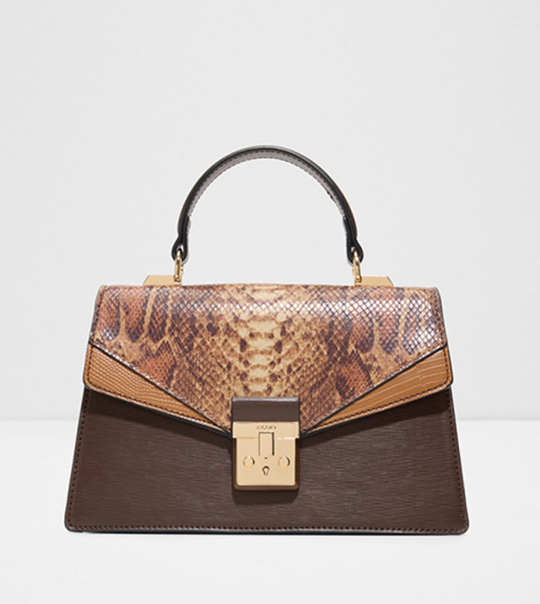 MIRESSA Snake Print Top Handle Bag