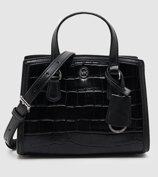 Croc Textured Mini Satchel Bag