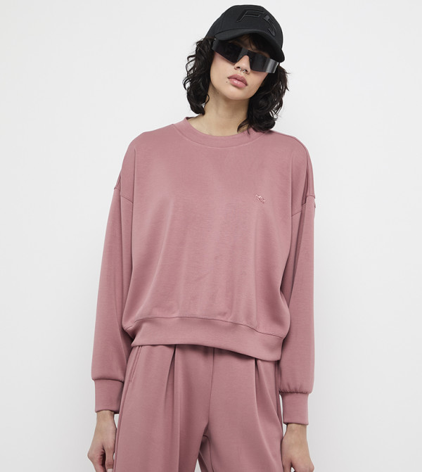 Logo Detail Long Sleeve Oversized Sweatshirt