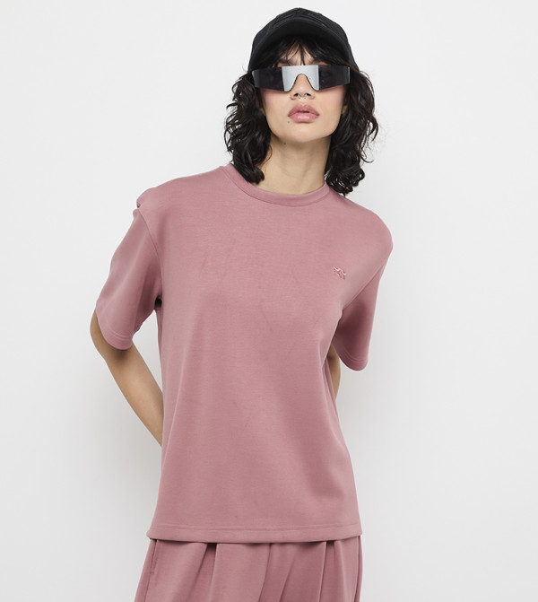 Logo Embroidered Short Sleeve Oversized T-shirt