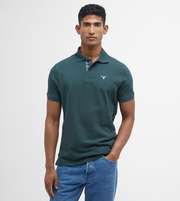 Logo Embroidered Tartan Short Sleeves Polo T-Shirt