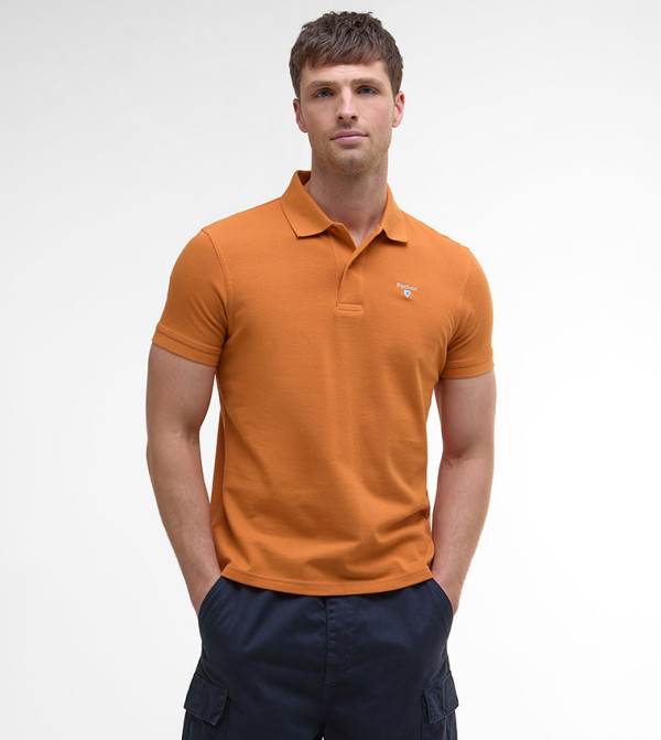 Textured Short Sleeves Sports Polo T-Shirt