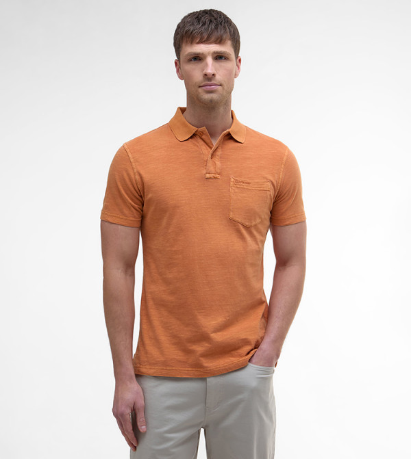 Pigment Dye Slub Short Sleeves Polo T-Shirt