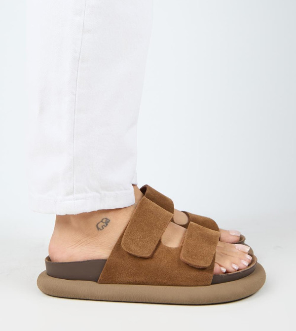 LILLO Genuine Leather Double Velcro Comfort Sandals