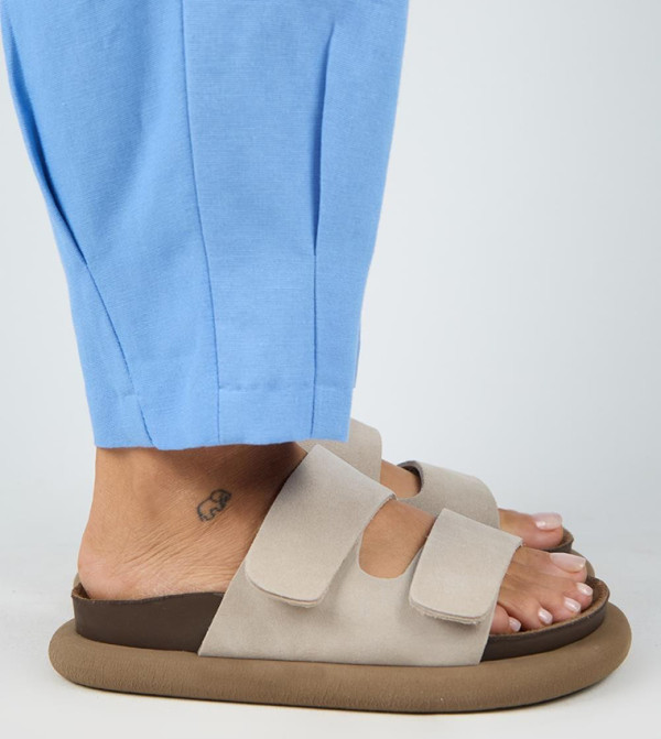 LILLO Genuine Leather Double Velcro Comfort Sandals