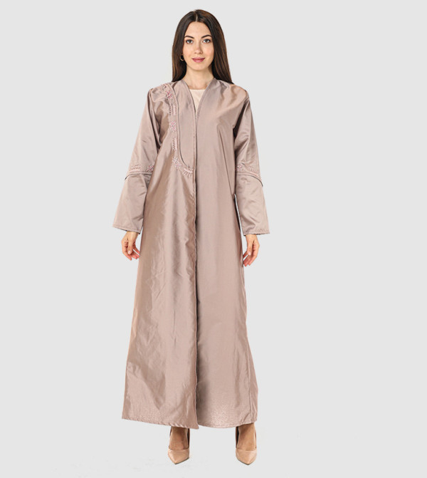 Embroidered Satin Abaya