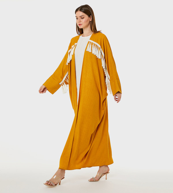 Tassel Detail Melange Abaya