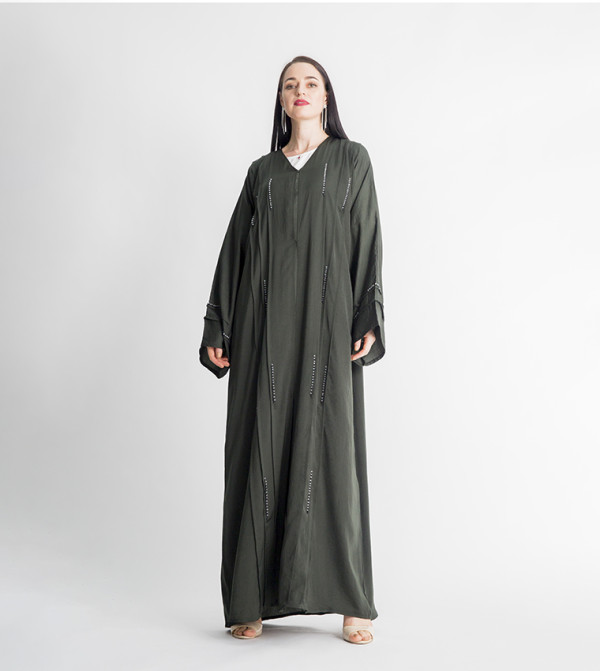 Long Sleeves V-Neck Abaya
