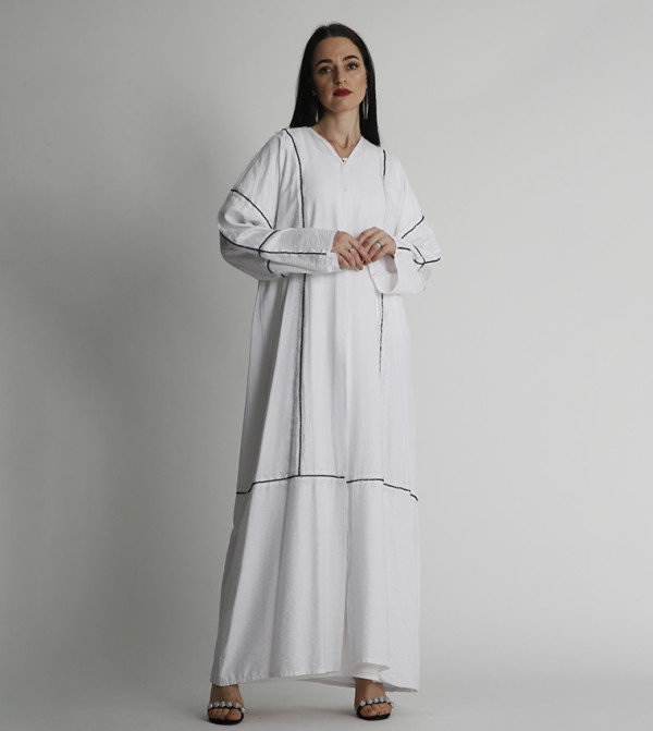 Long Sleeves V-Neck Abaya