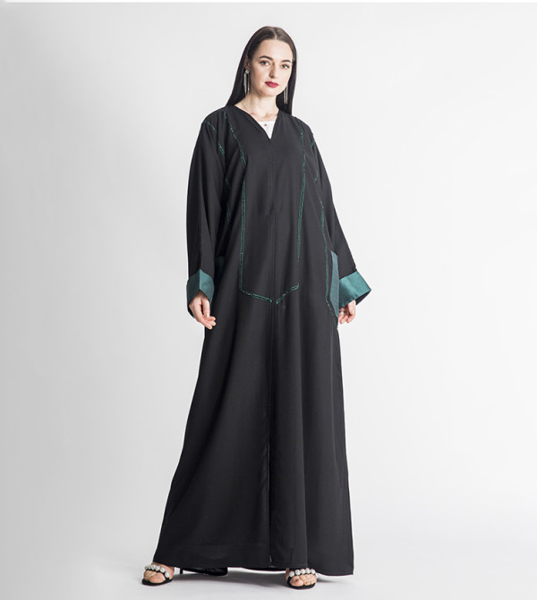 Long Sleeves V-Neck Abaya