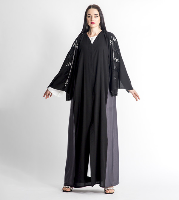 Embellished V-Neck Long Sleeves Abaya 