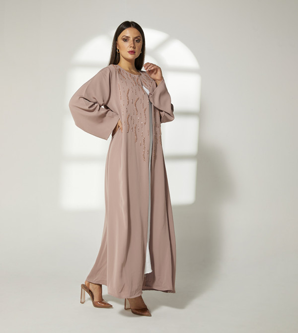 عباية مطرزة بأكمام طويلة 