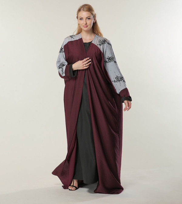 Embellished Color Block Abaya