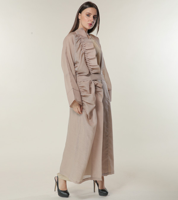 Ruffled Organza Abaya Set