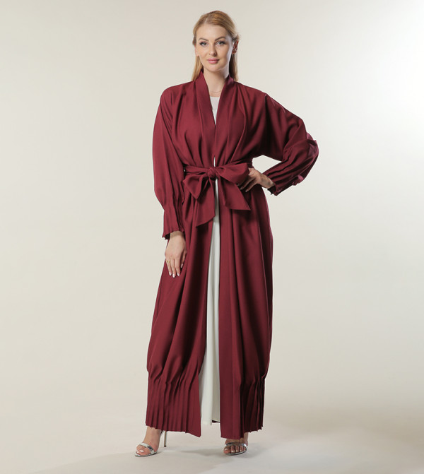 Long Sleeves Waist Tie-Up Abaya