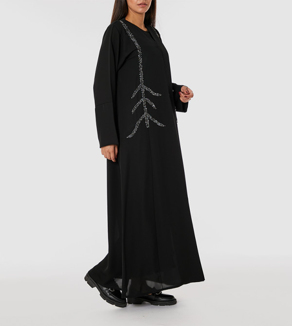 Embellished Long Sleeves Open Abaya