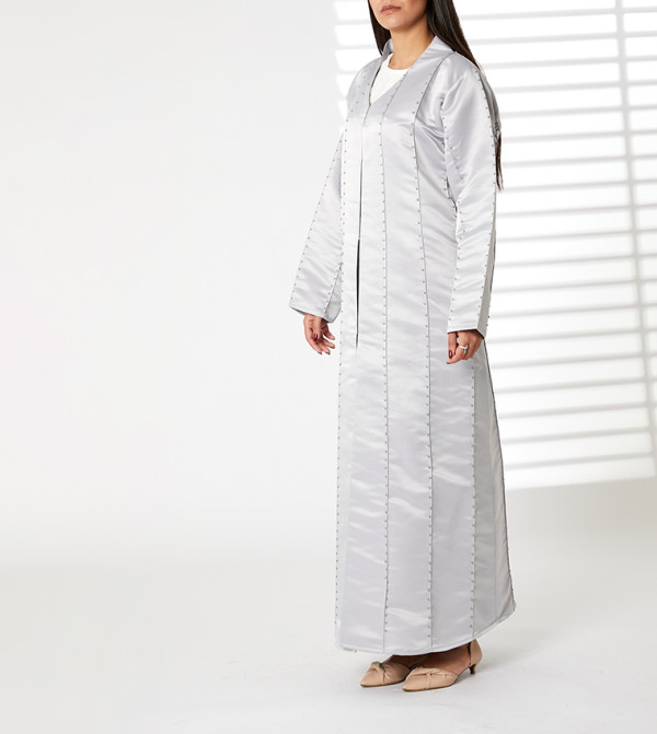 Embroidered Long Sleeves Open Abaya