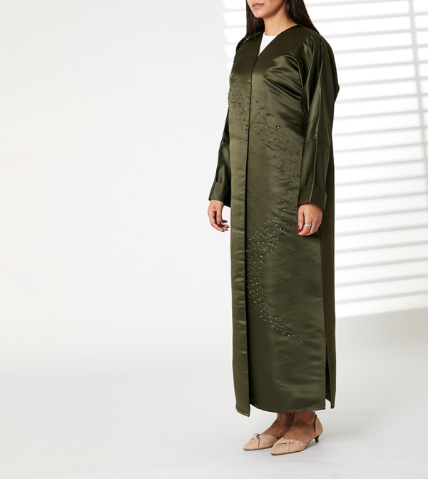 Embellished V-Neck Long Sleeves Abaya
