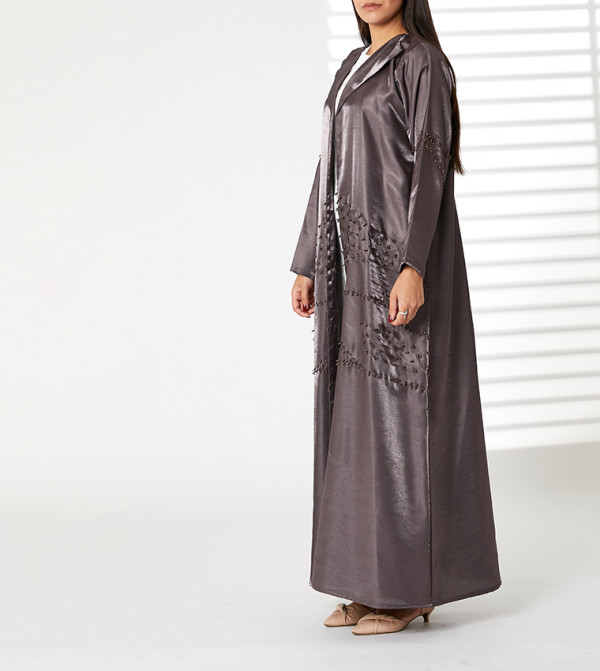 Embellished Long Sleeves Open Abaya