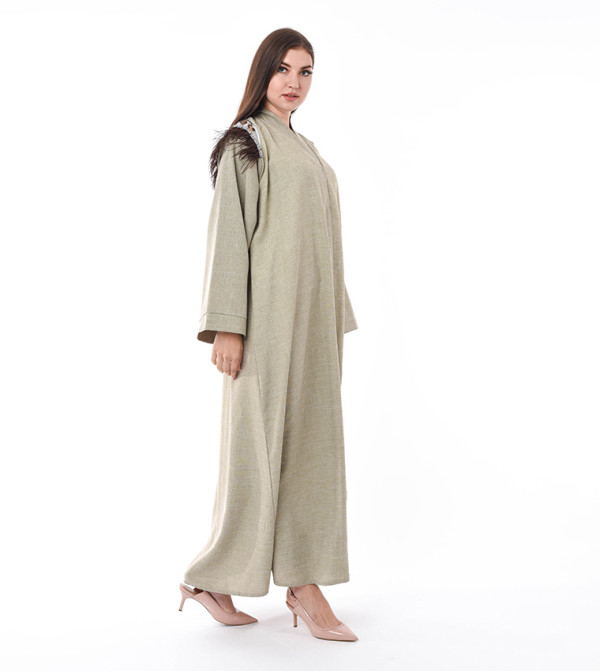 Embellished Feather Detail Abaya