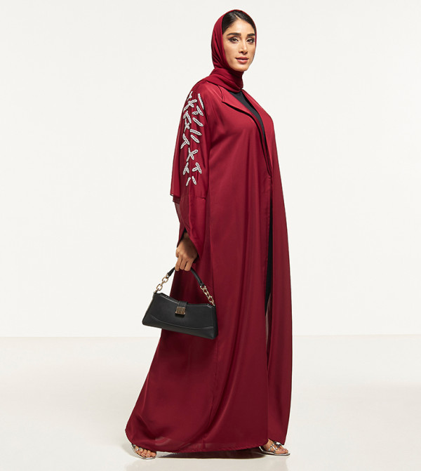 Embellished Abaya with Sheila and Lapel