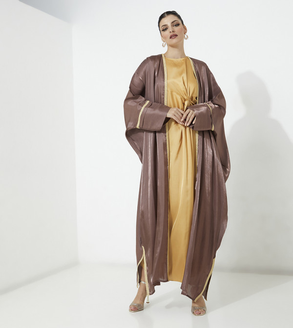 Rotana Shimmer Bisht Abaya Set