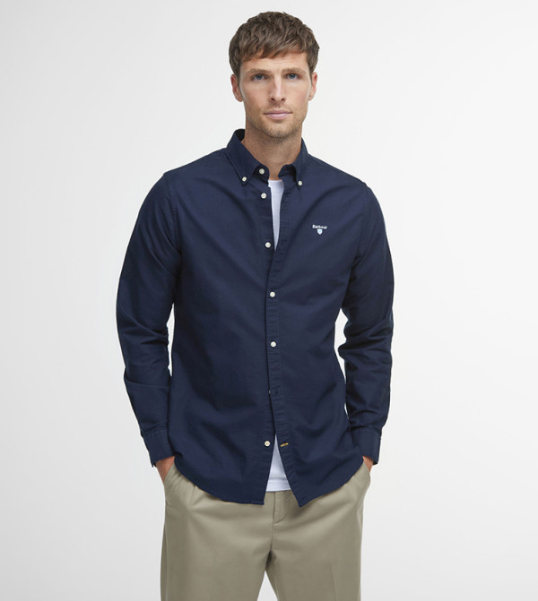 Logo Embroidered Oxtown Tailored Fit Shirt