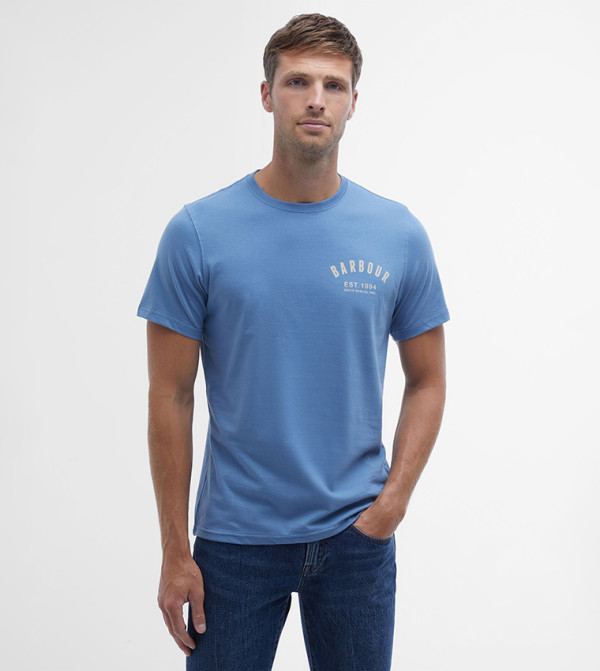 Logo Printed Preppy Crew Neck T-Shirt