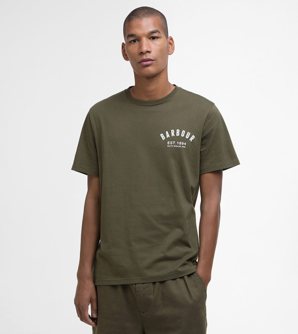 Logo Printed Preppy Crew Neck T-Shirt