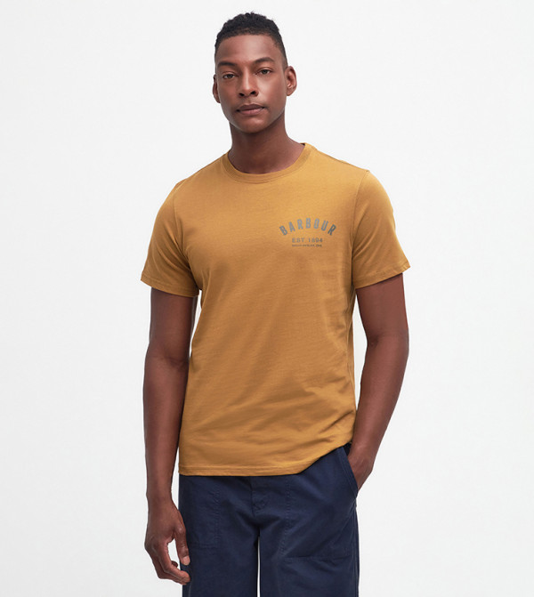 Logo Printed Preppy Crew Neck T-Shirt