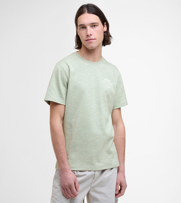 تيشيرت بطبعة بشعار وياقة مستديرة