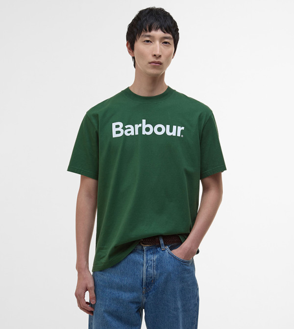 تيشيرت واسع بطبعة الشعار 